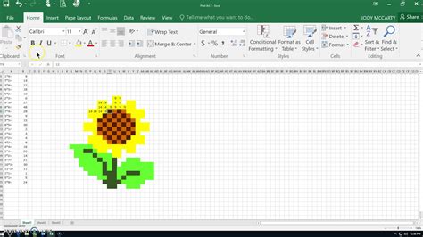 Excel Pixel Art Template