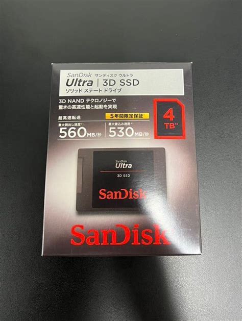 【未使用に近い】sandisk Ultra 3d Ssd ソリッドステート ドライブ 4tb Sdssdh3 4t00開封済み 未使用品