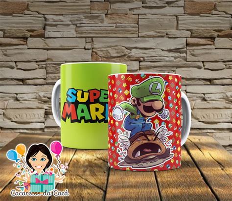 Caneca De Ceramica Mario Bros Luigi Produtos Elo7