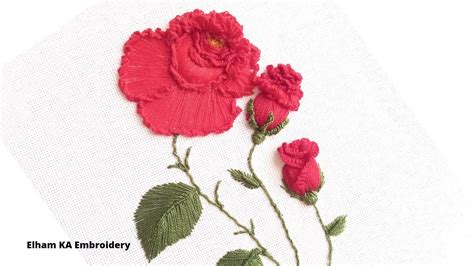 Hand Embroidery Flower Design 3d Rose Flower Embroidery Class With