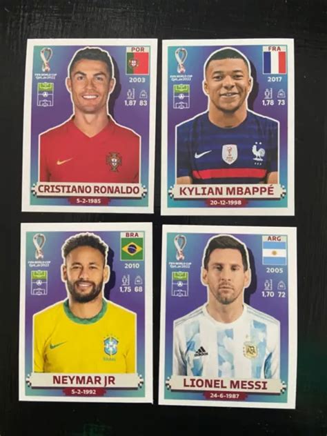 Panini Soccer Fifa World Cup Qatar Stickers Messi Ronaldo Neymar