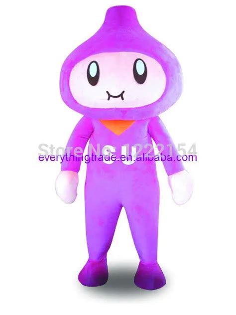 Hot Sale Foam Cartoon Character Adult Cute Purple Doll Mascot Fancy