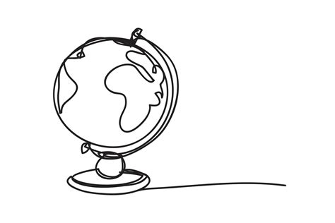 Globe, world map, line drawing style,vector design. 19848155 Vector Art ...