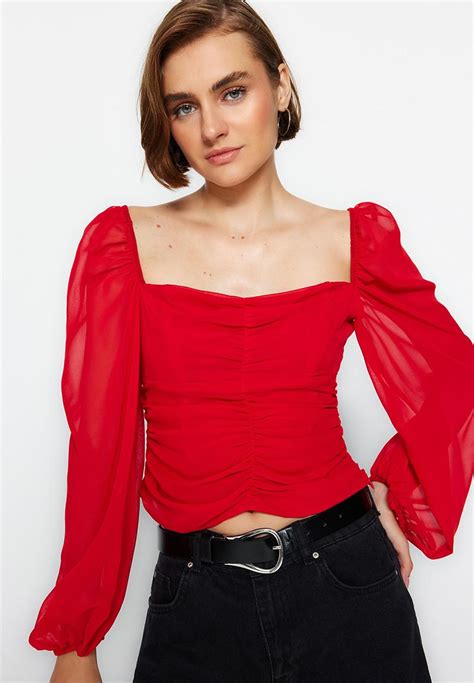 Sweetheart Blouse Red Trendyol Blouses Superbalist