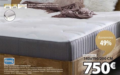 Promo Matelas Ressorts Simmons S Chez Jysk Icatalogue Fr