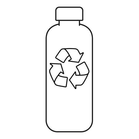 Bottle Recycling With Recycled Logo Icon Vector Illustration Flat