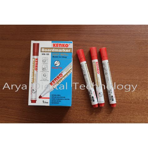 Jual Spidol Papan Tulis Whiteboard Boardmarker Kenko WM 100 Merah Non