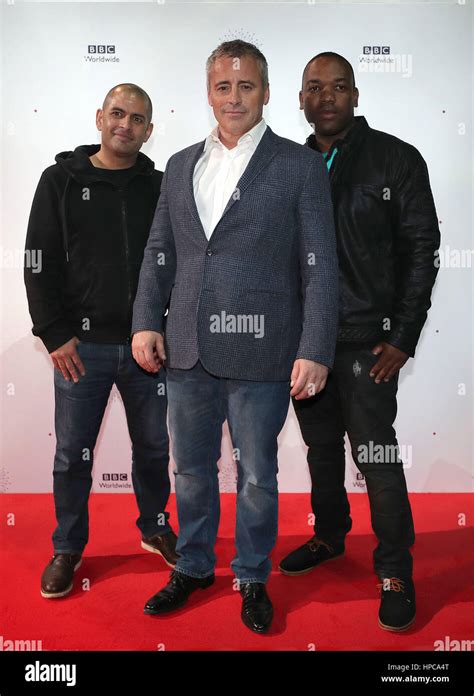 Top Gear Presenters Chris Harris Left Matt Leblanc Centre And Rory Reid Attend The