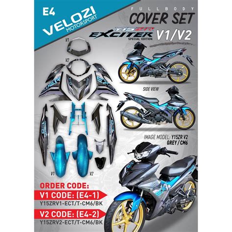 Yamaha Bodyset Y15 Ysuku Y15zr V1 V2 Exciter 2021 Special Edition Grey Stripe Tanam Clear Oem