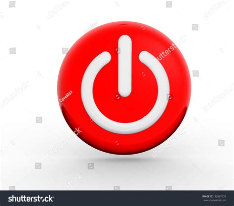 3d Red Power Button Icon 3d Stock Illustration 132967079