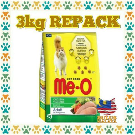 3kg Repack Me O Adult Chicken Vegetable Cat Food Shopee Malaysia