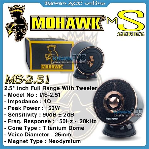 MOHAWK PRO Silver M1 MS Series MS 2 M1 2 2 Inch Full Range Speaker