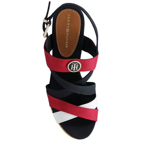 Tommy Hilfiger Iconic Elena Sandal Hardware Kolor Granatowy