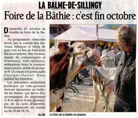 Foire De La B Thie Agenda Du Comit Des F Tes De La Balme De Sillingy