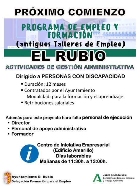 Programa De Empleo Y Formaci N En El Rubio Actividades De Gesti N