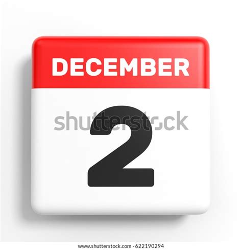 December 2 Calendar On White Background Stock Illustration 622190294