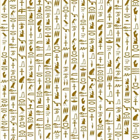 Seamless Pattern With Hieroglyphs Vector Illustration Ancient