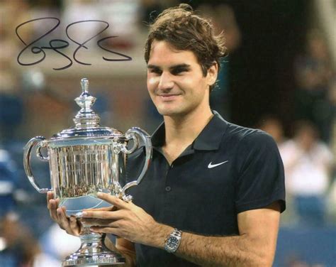 ROGER FEDERER SIGNED AUTOGRAPH 8X10 PHOTO - TENNIS ICON, BALL, HOLDING ...