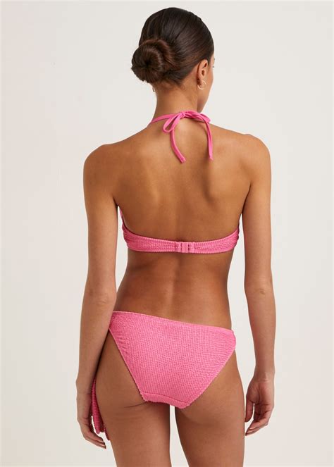 Pink Crinkle Tie Side Bikini Bottoms Matalan