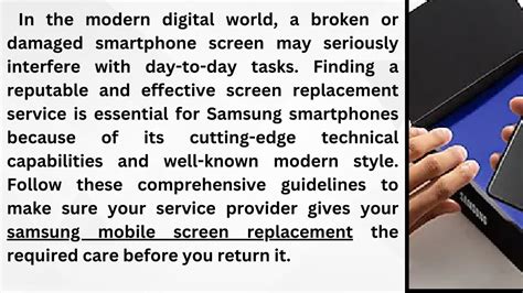 Ppt Choosing The Right Samsung Mobile Screen Replacement Service A Comprehensive Guide