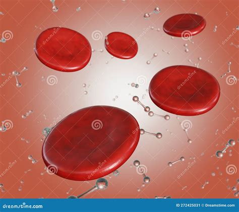 Red Blood Cells With Oxygen Molecules Stock Illustration Illustration