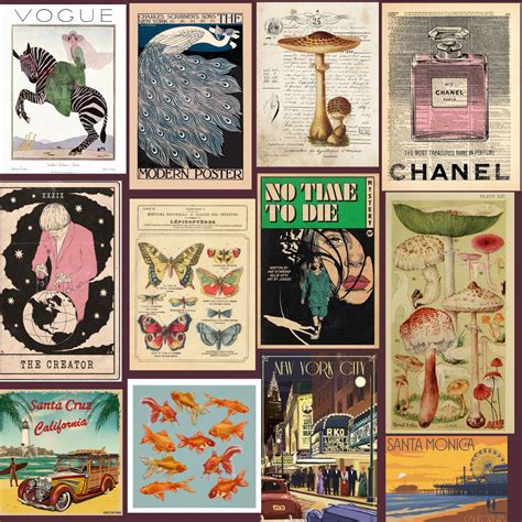 Pcs Digital Aesthetic Posters Retro Posters Vintage Etsy Australia