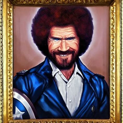 Bob Ross As Captain America Oil Painting Stable Diffusion OpenArt