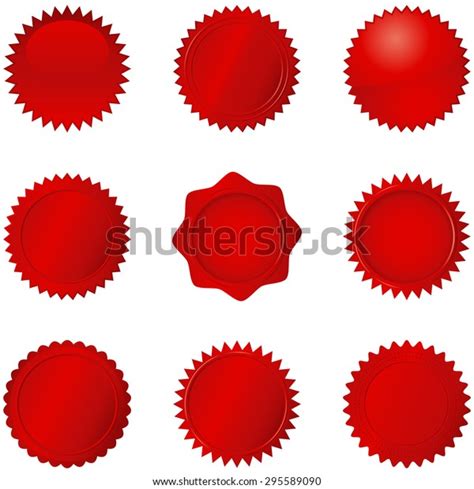 Red Seals Set 9 Different Red Stock Vector Royalty Free 295589090