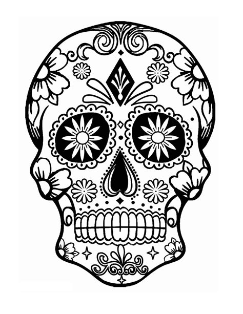 Sugar Skull Coloring Page Coloring Home