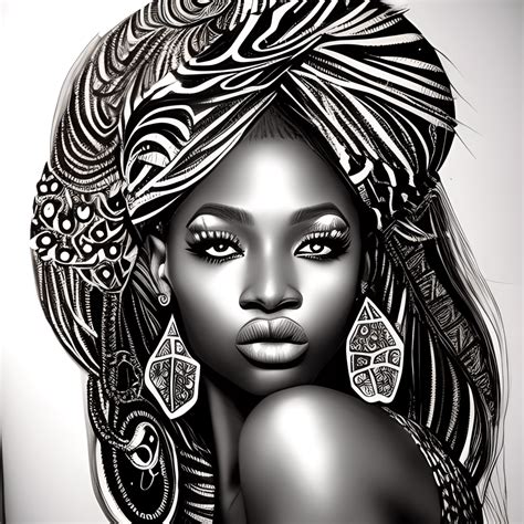 Pretty African Woman Pencil Art Creative Fabrica