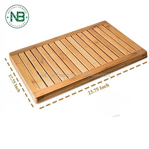 Natural Bamboo Bath Mat Non Slip Shower Floor Mat Bathroom Mat Buy