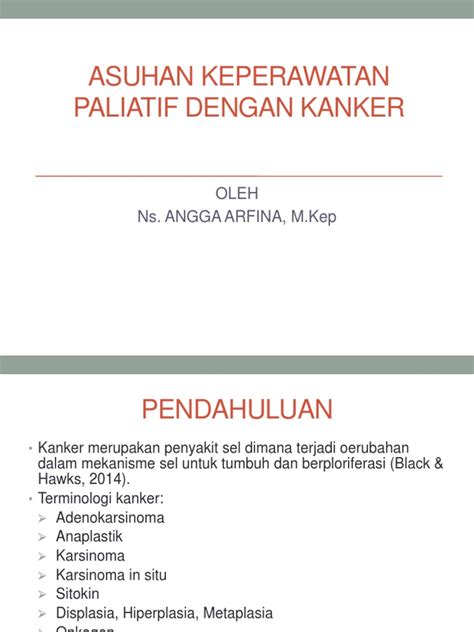 Asuhan Keperawatan Paliatif Dengan Kanker Pdf