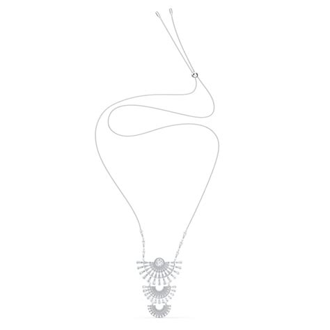 Swarovski Sparkling Dance Dial Up Necklace Large White Rhodium