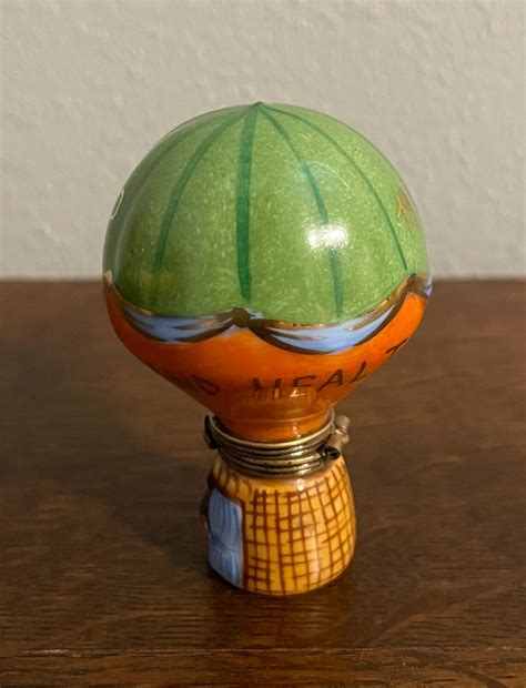 Peint Main La Gloriette Hot Air Balloon Millennium Limoges Box Vintage Hand Painted Limoges