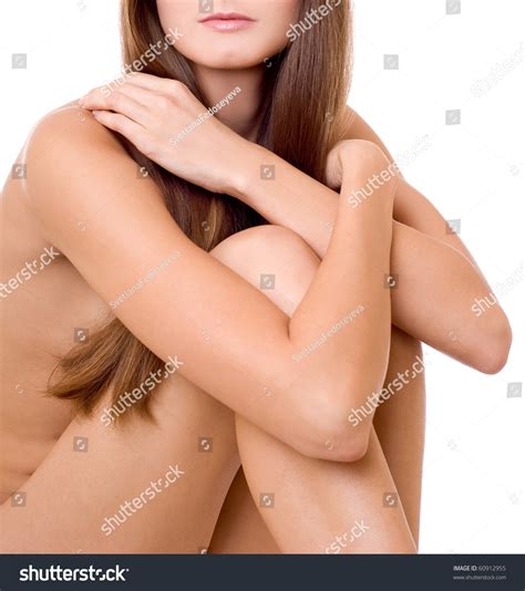 Naked Woman Sitting On White Background Stock Photo Shutterstock