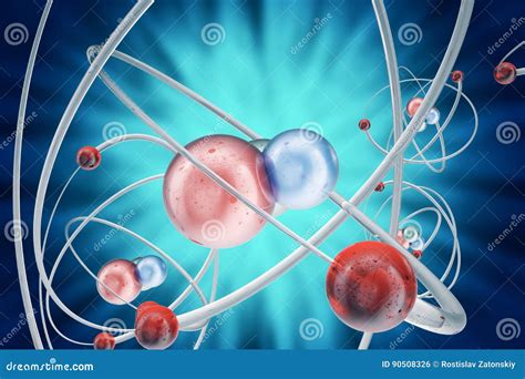 Shining Nuclear Atom Model Vector Illustration | CartoonDealer.com ...