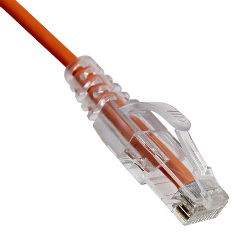 Slim Cat6a Orange Copper Ethernet Cable 10Gbit 10ft