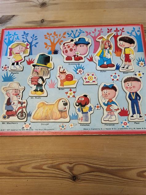 Magic Roundabout Wooden Jigsaw Puzzle G J Hayter Made In England