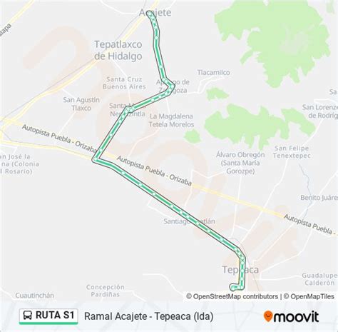 Ruta S1 Horarios Paradas Y Mapas Ramal Acajete Tepeaca Ida