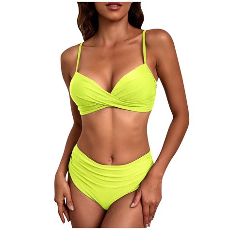 Fmbrln Womens Two Piece Swimsuit Sexy Solid Color Bikini Sets