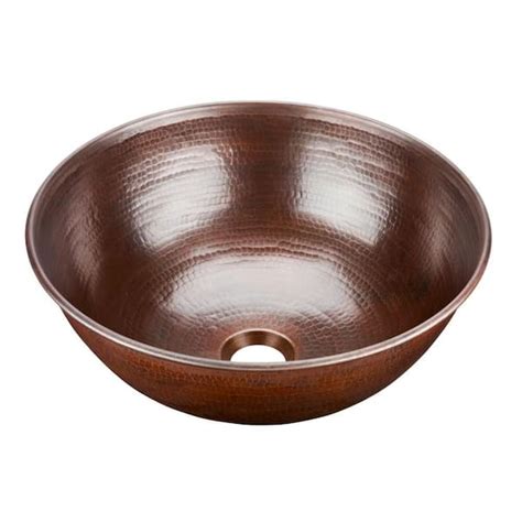 Sinkology Hubble 18 Gauge 14 In Copper Vessel Bath Sink In Aged Copper Brv 1405bc The Home Depot