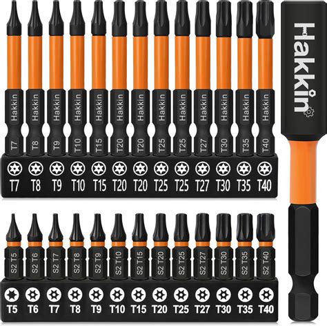 Torx Bit Set Hakkin 27Pcs Torx Screwdriver Sets S2 Steel Tamper Proof