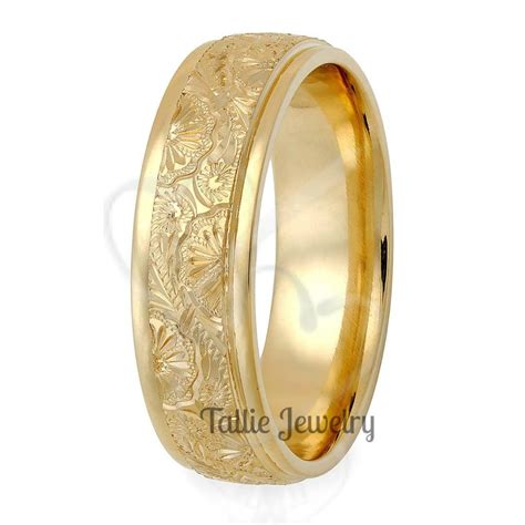 Hand Engraved Gold Wedding Bands ,hand Engraved Gold Wedding Rings ...