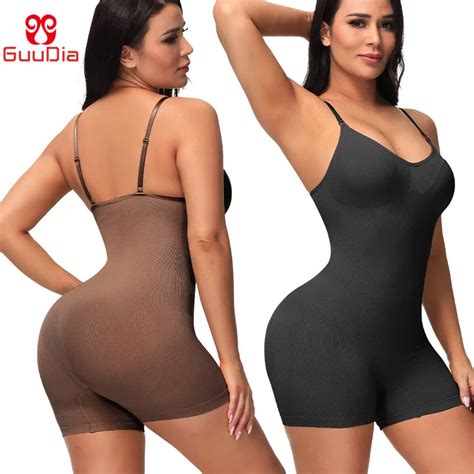 Guudia Women Waist Trainer Bodysuit Tops Slim Full Body Shapewear