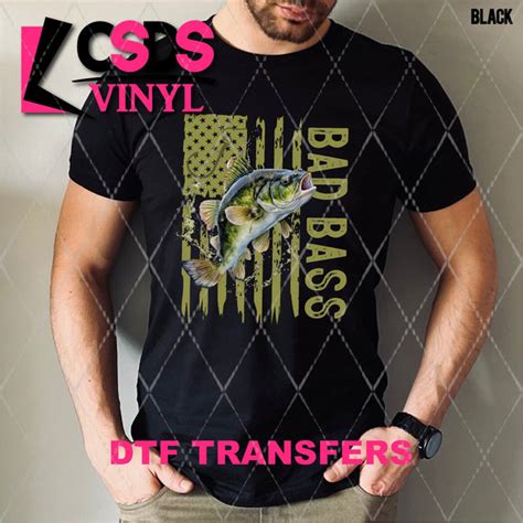 Dtf Transfer Dtf002287 Bad Bass American Flag Csds Vinyl