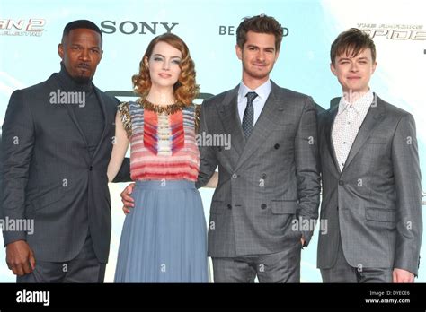 Berlin Germany 15th Apr 2014 L R Jamie Foxx Emma Stone Andrew