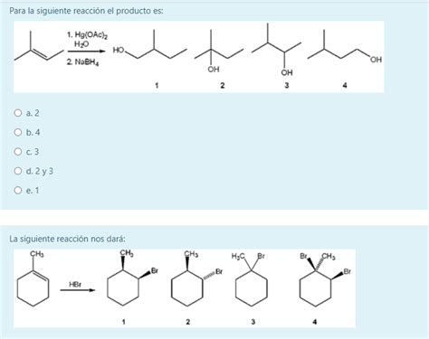 Solved Para La Siguiente Reacci N El Producto Es Hg Oac Chegg