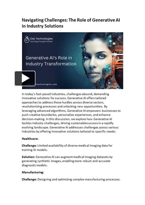 Ppt Creative Solutions Harnessing Generative Ai For Industry Success