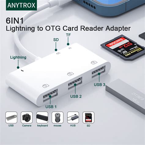 Jual Anytrox Lightning To Otg Sdtf Card Reader 3 Usb Adapter Otg Camera Connection Adapter For