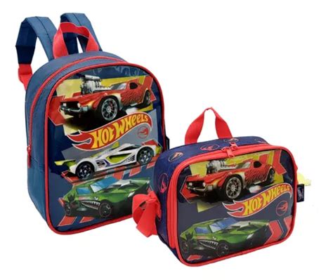 Mochila Escolar Infantil Mini Lancheira Hot Wheels Parcelamento
